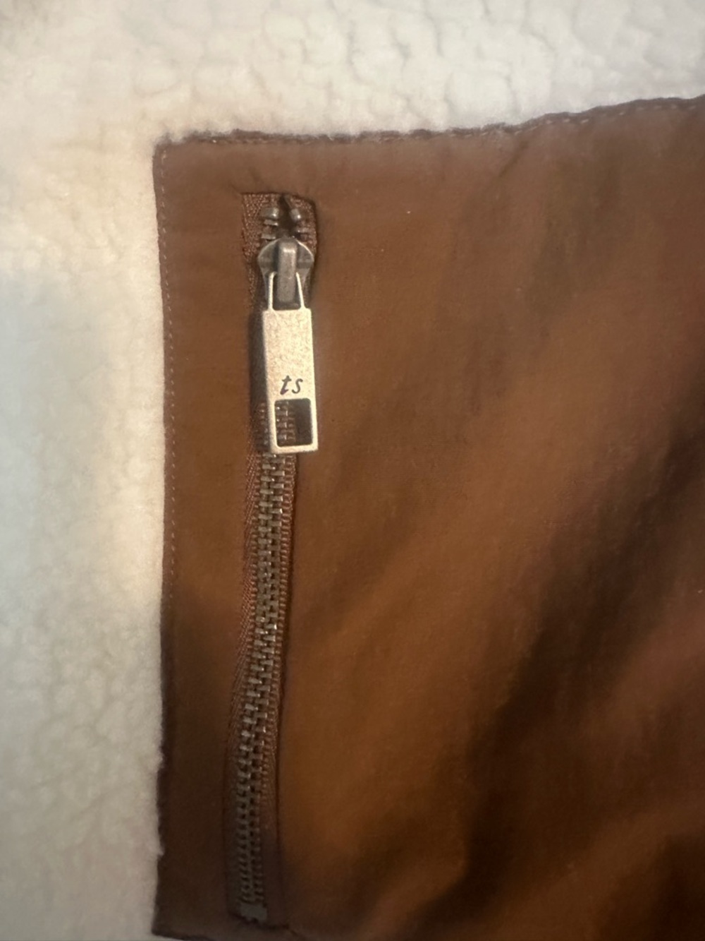 Taylor Swift Cream Sherpa Jacket with Brown Leaf Details - Picture 4 of 4